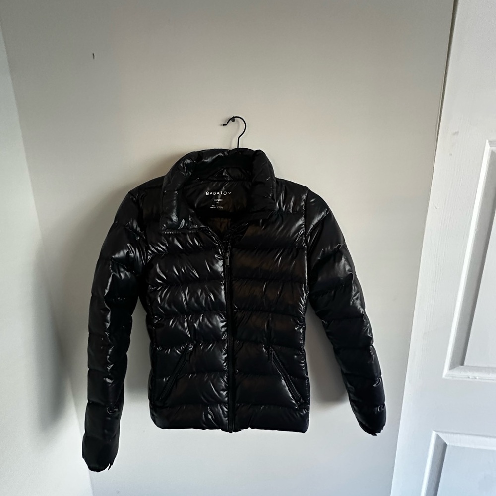 Aritzia Babaton Black Puffer Goose Down Shiny Jacket XS - Picture 3 of 10